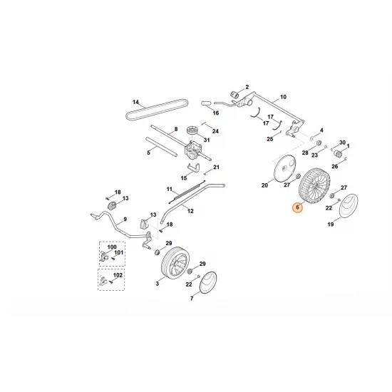 STIHL  Koło kompl. 200 6383 700 0421